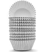200 Pcs Silver Foil Cupcake Liners Standard Baking Cups Muffin Paper Cases