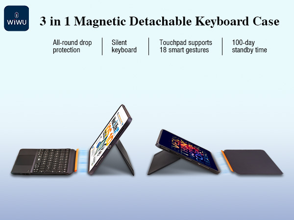 Multiple views of a black ipad keyboard case