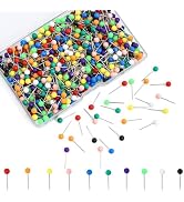 500Pcs Multi-Color Push Pins, Map Pins for Travel Map, 1/8 Inch Small Map Tacks with Plastic Bead...