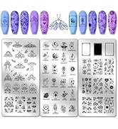 PH PandaHall 3pcs Tarot Nail Art Stamping Plate, 63 Pattern Fantasy Moth Nail Stamper Fantasy Ele...