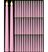 Funtery 48 Pcs Flameless LED Taper Candles Fake Candles Battery Operated Candles Bulk 11 Inch Fli...