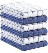 Kitinjoy Premium Kitchen Towels (16"x 28", 6 Pack), Large 100% Cotton Terry 390 GSM Kitchen Hand ...