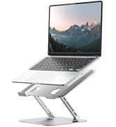 LINTYLE Laptop Stand for Desk, Adjustable Metal Foldable Laptop Riser Holder, Aluminum Desktop Bo...
