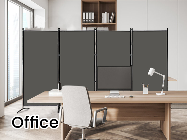 6 Ft Tall Portable Office Walls Dividers for Room Separator black color