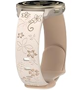 Floral Band Compatible with Garmin Venu 3 Venu 2, 22mm Soft Silicone Cute Women Two-Tone Flower S...