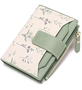 GAEKEAO Small Wallets Woman RFID Blocking Vegan Leather Bifold Floral Ladies Compact Card Holder ...