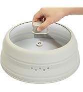 Microwave Splatter Cover Glass Microwave Cover for Food Collapsible Splatter Guard Lid with Silic...