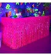 Mega-L Glow in The Dark Party Supplies, 2 Pack Neon Party Decorations Fluorescent Macaron Fuchsia...