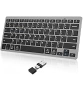 OMOTON 2.4G Wireless Keyboard for Win 7/8/10 with USB & Type C, Ultra Slim and Compact Quiet, Com...