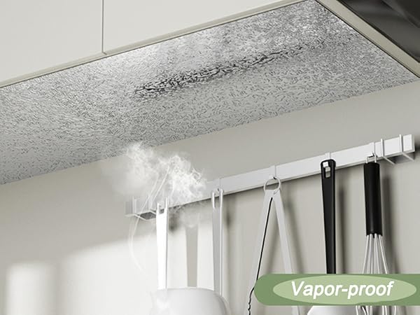 Silver Kitchen Backsplash Wallpaper Stickers Peel and Stick Aluminum Foil Contact Paper