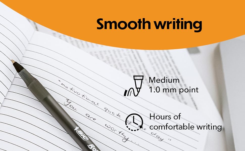 bic round stic xtra life ballpoint pen, medium point