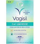 Vagisil 2-in-1 Leak Rescue Intimate Feminine Wipes for Women, Gynecologist Tested & Hypoallergeni...