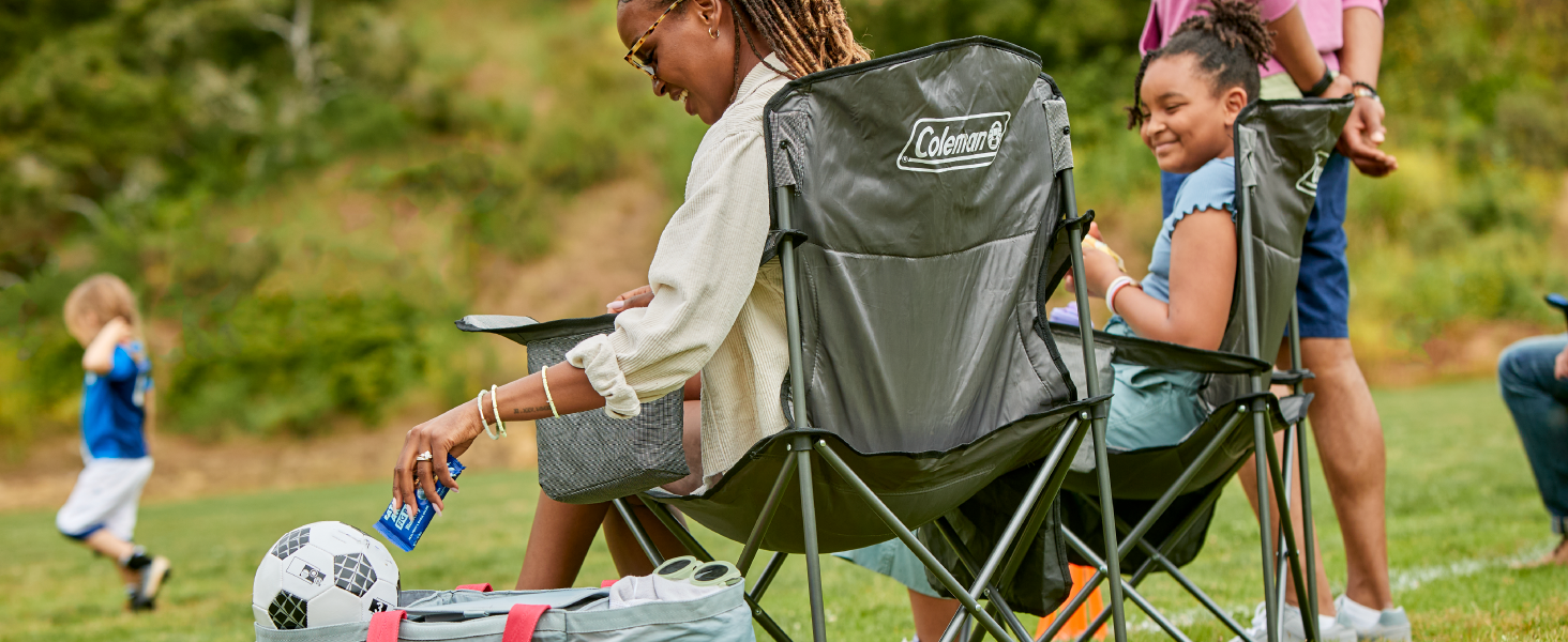 coleman lawn chair quad foldable portable sports soccer adult kids comfortable light clean essential
