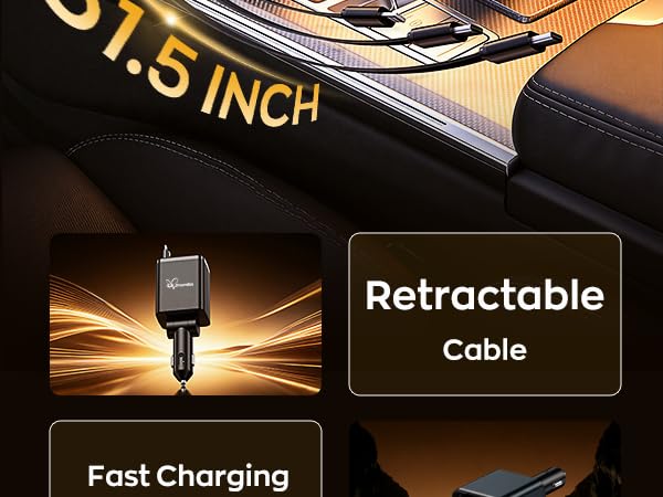 car accessories,Car Charger,Retractable Car Charger,car charger usb c,car phone charger
