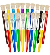 18 Pcs Kids Paint Brushes, Sturdy Paint Brushes for Kids, Big Washable Chubby Paint Brushes Round...