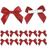 AIMUDI Red Satin Ribbon Bows 2" Self Adhesive Satin Bows for Gift Wrapping Premade Ribbon Bows wi...