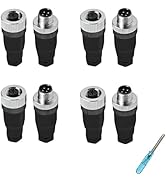 Shibagoods PG7 M12 4 Pin Socket Panel Aviation Wire Connector Gold-Plated Copper Metal Contacts M...