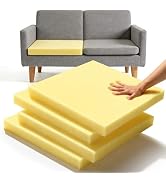 4PCS Couch Cushion Replacement, 2"x20“x20" High Density Upholstery Cushions | DIY Cut to Size Yel...