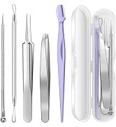 TsMADDTs Pimple Popper Tool Kit, 6 Pcs Blackhead Remover Tools for Face and Nose, Ingrown Hair Re...