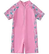 AIWUHE Boys One Piece Swimsuit Toddler Boy Swimwear Girl Zipper Rash Guard Bathing Suit Kids Colo...