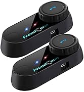 FreedConn TCOM-VB Motorcycle Helmet Bluetooth Intercom Headset Communication Systems Kit, for 2 o...