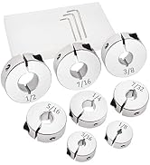 Ruibapa 8pcs Aluminum Split Ring Drill Stop Collar Set(1/2",7/16",3/8",5/16",1/4",7/32",3/16",1/8...