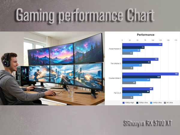 SRhonyra RX 5700 XT GDDR6 8GB multi-monitor graphics card gaming performance mobile banner