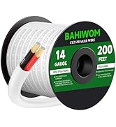 BAHIWOM Fire Safety CL2 Speaker Wire in-Wall & in-Ceiling 14 Gauge Wire 200 FT CCA Cord 2 Conduct...