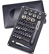 Steinwhale 54pcs Mini Ratchet Screwdriver Set with 1/4" S2 Steel Bits, 90 Degree Right Angle Reve...