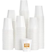 Sowinvent 3 oz 200 Count Disposable Paper Cups, White Mini Mouthwash & Espresso Cups for Bathroom...