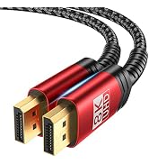 JSAUX 8K DisplayPort Cable 1.4, DP Cable 15ft(8K@60Hz, 2K@240Hz, 4K@144Hz, 32.4Gbps), Display Por...
