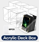 Mlikero Card Deck Cases, 6 Pack Acrylic Commander Deck Box Holding 100+ Sleeved Cards with 6 Divi...