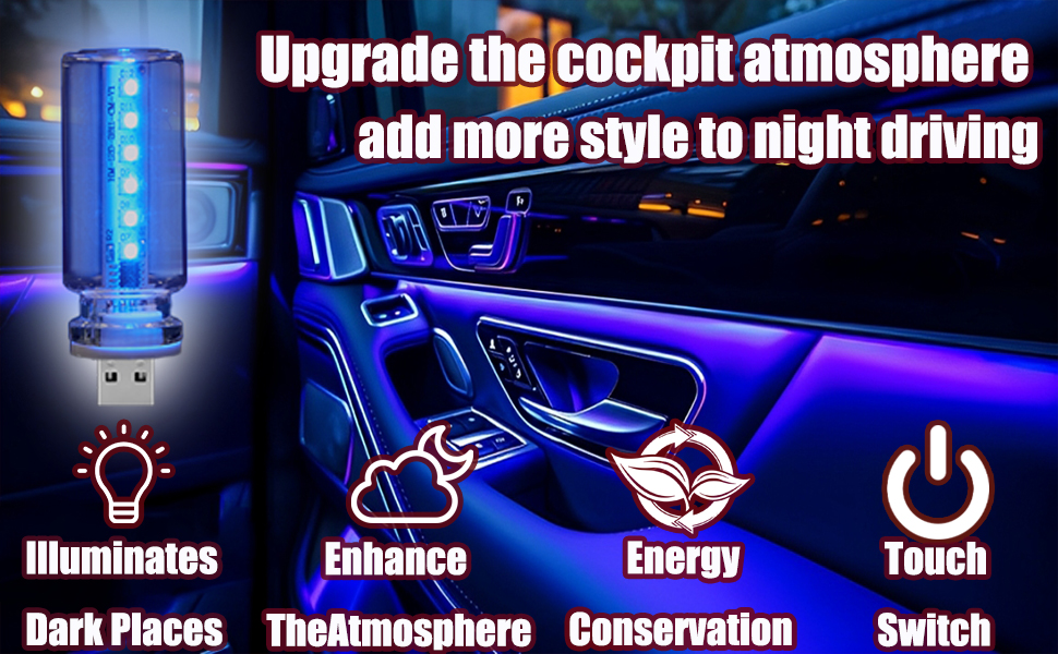 USB Touch Control LED Atmosphere Lamp