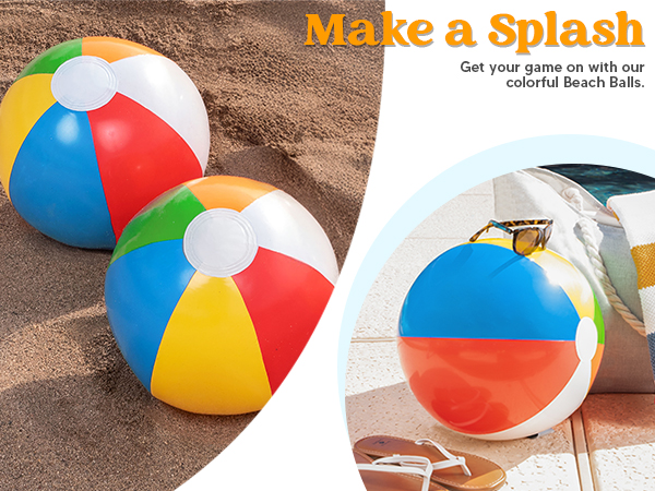 JOYIN 2-Pack 20" Beach Balls - Pool Toys Large Inflatable Beach Ball Swimming Pool Water Games