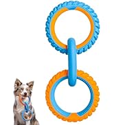 ALL FOR PAWS 3-Ring Dog Toy, Interactive Dog Toy for Fetch & Tug of War, Rubber Dog Toy for Small...