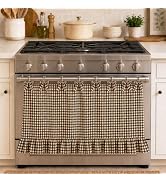 Handmade Oven Skirt Curtain for Door Kitchen Dishwasher Hidden Curtain with Vintage Ruffled Lace ...