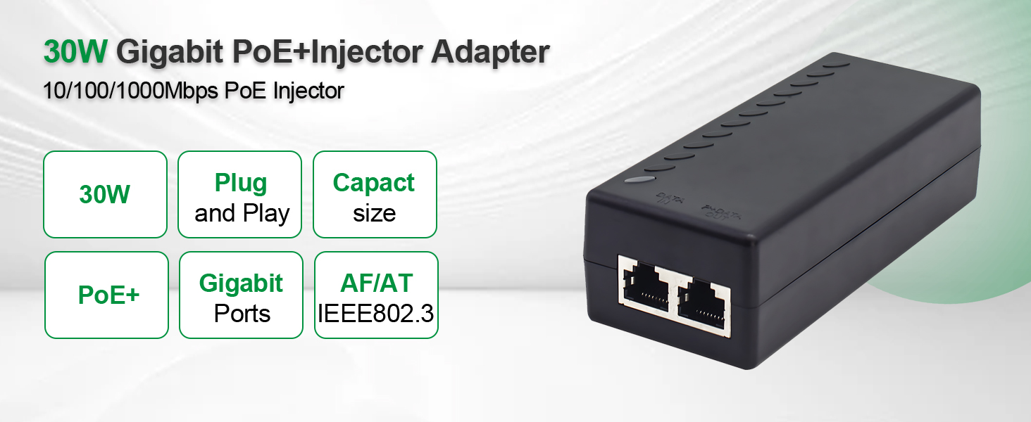 30W PoE+ Injector