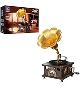 PANTASY Retro Phonograph Building Set, Gramophone Music Box Building Kit, Vintage Music Player Bu...