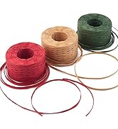 Sooez Raffia Ribbon String, 984 Feet Christmas Gift Wrapping Raffia Paper String Ribbon Packing P...