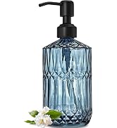 JASAI 18Oz Blue Soap Dispenser with Black Rust Proof Pump, Refillable Bathroom soap Dispenser wit...