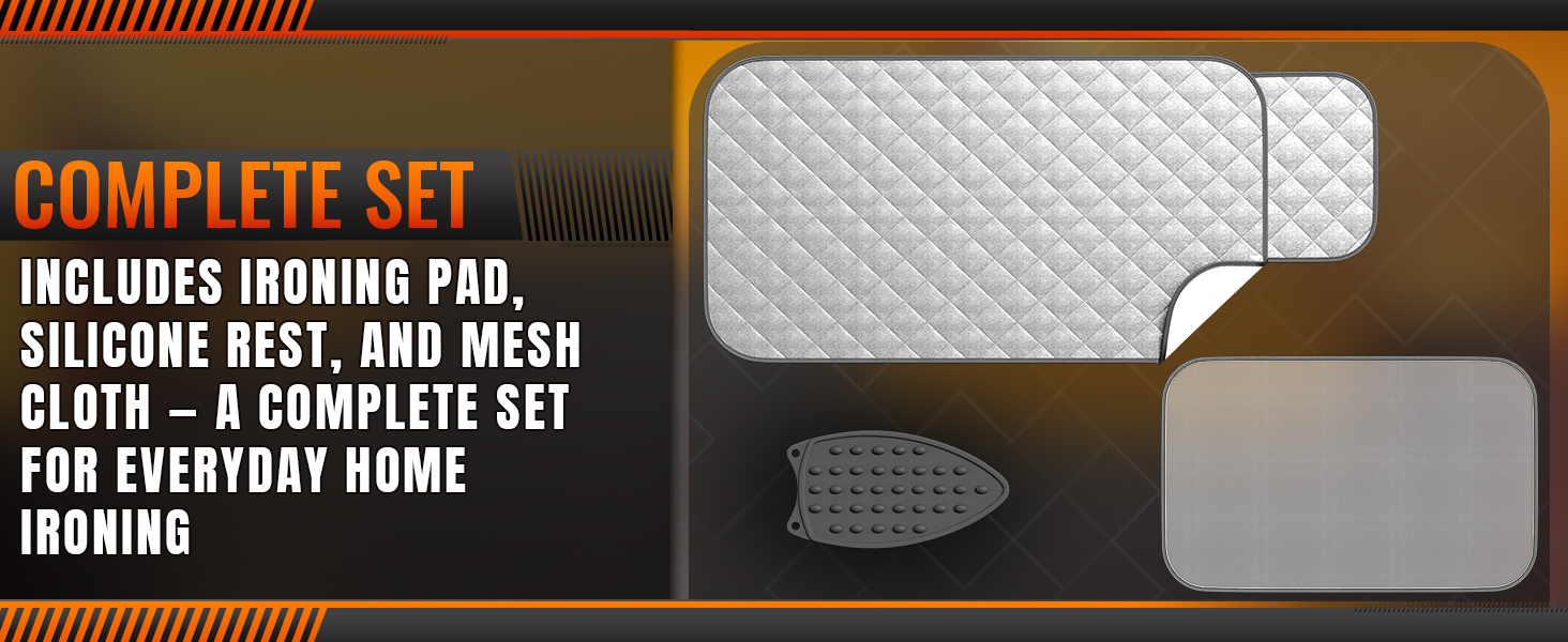 ironing board mat complete set including ironing pad silicone iron rest and mesh cloth