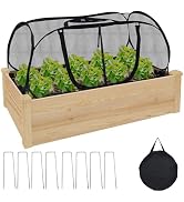 Plant Covers for Raised Garden Bed, Pop Up Garden Cover with Top Window & 8 Stakes, Protects Seed...