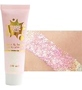 Go Ho Chameleon Pink Body Glitter Gel for Face Body Eye Lip Hair and Nails - Holographic Long Las...