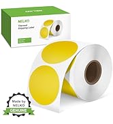 Nelko Genuine 2 Inch Yellow Circle Thermal Stickers Labels, Compatible with Nelko PL70E Label Pri...