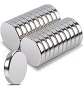 20 Pcs Neodymium Disc Small Magnets, 15mm x 3mm Tiny Strong Magnets for Refrigerator Dry Erase Bo...