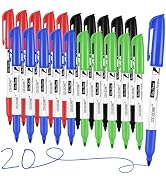 coruscant Assorted Colors Permanent Marker Fine Point Bulk, Fine Tip Quickly Drying, Waterproof, ...