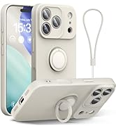 ABITKU for iPhone 17 Pro Max Case 6.9'', Ring Stand Silicone Slim Design (with Wrist Strap), Magn...