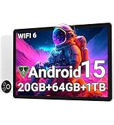 Android 15 Tablet 10 Inch, 20GB RAM 64GB ROM 1TB Expandable, Fast WiFi 6 & BT 5.4 Tablets 5-Core,...