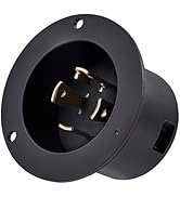 TAYMATIC NEMA L14-30 Flanged Inlet Generator Plug with Dust Cover, 30Amp 125/250-Volt,7500W, 30Am...