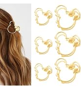 6 Pack Large Metal Claw Clips, Gold Hair Clips, Thick Hair Barrette Hair Clips for Mouse Ears The...